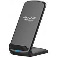 NANAMI Upgraded Fast Wireless Charger, Wireless Charging Stand Compatible Samsung Galaxy S20+/S10/S9/S8/S7 Edge/Note 20 Ultra/10/9/8 & Qi Charger Compatible iPhone 12/SE 2020/11 Pro/XR/XS Max/X/8 Plus