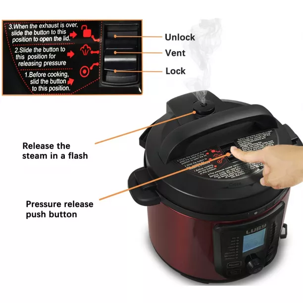 Pressure cooker red online button