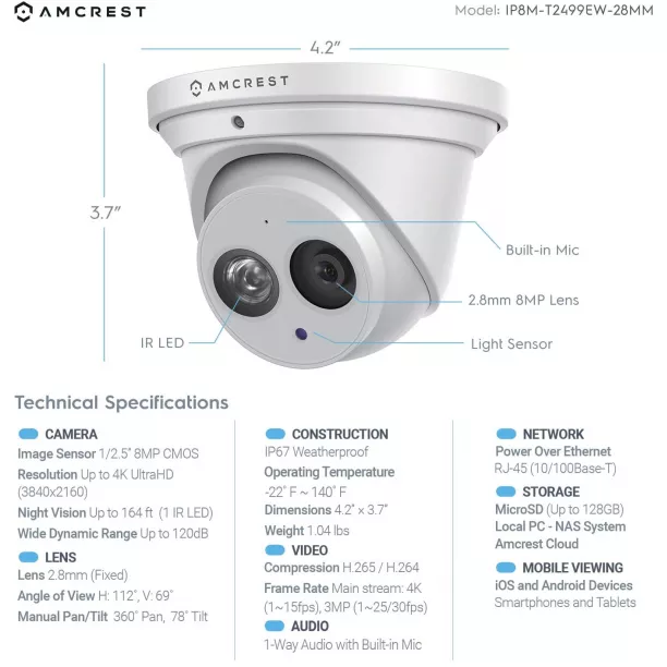 Amcrest ultrahd hot sale 4k