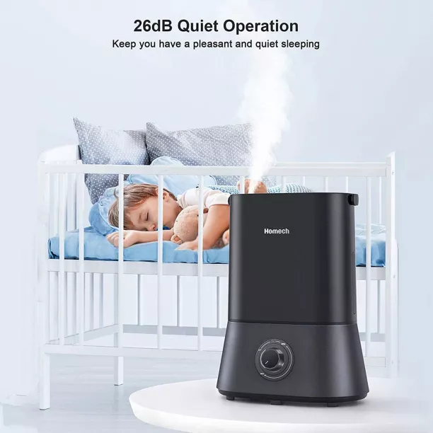 Homech Cool Mist Humidifier, 26dB Quiet Ultrasonic Humidifiers for