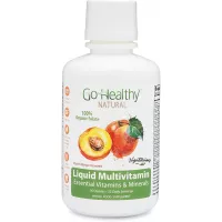 Go Healthy Natural Liquid Multivitamin with Organic Folate, Vegetarian, Plant-Based Whole Food Women Men Teens 32 Servings