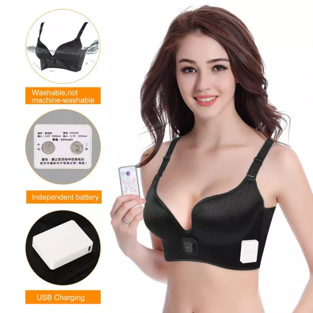 Heated Vibration Massage Bra, Adjustable 3 Speed Modes USB Rechargeable Breast  Enhancement Massager Shaping Beautiful Chest For Improve Breast Health