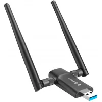 Wireless USB WiFi Adapter for PC - 802.11AC 1200Mbps Dual 5Dbi Antennas 5G/2.4G WiFi USB for PC Desktop Laptop MAC Windows 10/8/8.1/7/Vista/XP/Mac10.6/10.13, WiFi USB Computer Network Adapters