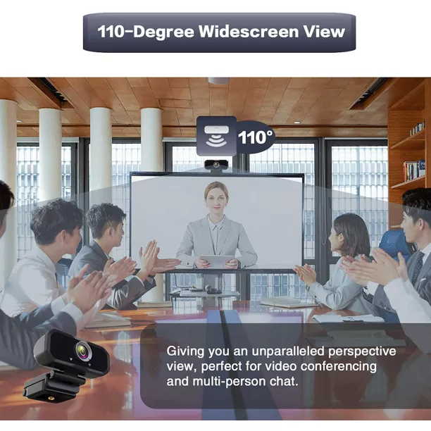  Webcam HD 1080P,Webcam with Microphone, USB Desktop Laptop  Camera with 110 Degree Widescreen,Stream Webcam for Calling,  Recording,Conferencing, Gaming,Webcam with Privacy Shutter and Tripod :  Electronics
