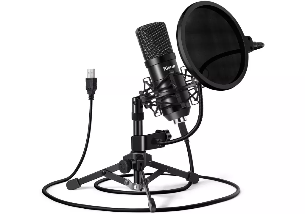 TONOR USB Microphone, Computer Cardioid Condenser PC Gaming Mic with Tripod  Stand & Pop Filter for Streaming, Podcasting, Vocal Recording, Compatible