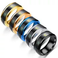 2021 new titanium steel temperature-sensitive smart color-changing stainless steel couple ring