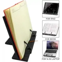 Metal Book Stand Book Holder Book Stand for Reading Adjustable Book Holder for Reading (Full Black)