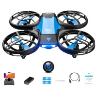 4DRC V8 Gesture Sensing Drone 5.0MP HD Camera FPV Air Pressure Altitude Hold Quadcopter Remote Control Aircraft with 1 Battery - Blue