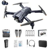 MINI 4 HD Aerial Photography RC Drone Dual-Lens Optical Flow Positioning Aircraft 2.4GHz 4CH Folding Airplane with Headless Mode - Black