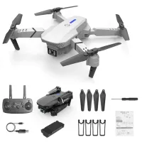 XKJ E88pro RC Drone 4-Axis Indoor Outdoor Quadcopter Plane Airplane Toy with 1 Battery (without Camera) - Grey