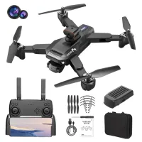 P9 Foldable Mini Drone Intelligent Obstacle Avoidance RC Quadcopter (HD Dual Cameras + 1 Long Endurance Battery) - Black