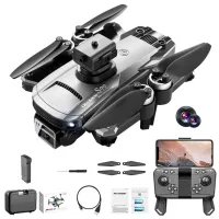 S99 MAX 8K Folding Optical Flow RC Drone Brushless 4-Way Obstacle Avoidance 480P Camera Quadcopter Aircrafts with 1 Battery - Dark Grey