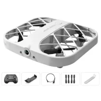 JJRC H107 Mini 4-Axis Grid Protection RC Quadcopter Built-in 4K HD Camera Lens Real-Time Transmission Remote Control Drone - White