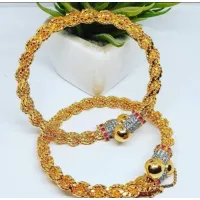 Radiant Gold Plated Bangles studded Zircons