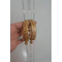 Stylish Handmade Gold Plated Hanging Balls Bangles